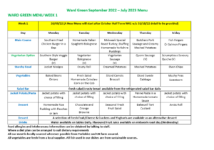 Sept 22 Wk 1 – Ward Green Primary School